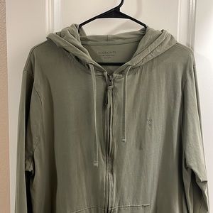 Men’s All Saints zip-up hoodie.